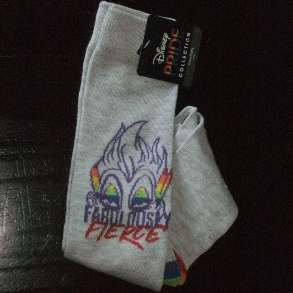NWT Disney Pride Collection URSULA Fabulously Fierce Knee High Socks size 4-10